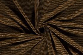 Gestreifte - Tricot stof - jersey visgraat - bruin - 18106-053