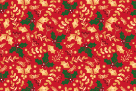 Feeststoffen - Katoen stof - kerst katoen bedrukt folie kersttakken - rood - 18729-015