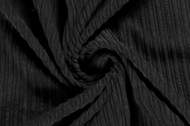 Zachte stoffen - Ribcord stof - grof - zwart - 18151-069