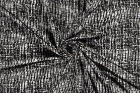 Zwarte stoffen - Tricot stof - bedrukt abstract - zwart - 18212-069