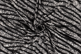 Gestreepte stoffen - Tricot stof - bedrukt strepen - zwart - 18215-069
