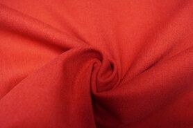 Viscose, polyester, linnen, katoen - Linnen stof - gerecycled woven mixed linen - rood - 0823-445