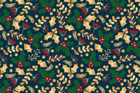 Decoratiestoffen - Katoen stof - kerst katoen - donkerblauw - 18729-008