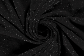 Zwarte stoffen - Tricot stof - lurex - zwart - 18158-069