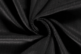 Polyester, polyamide, elastan - Ribcord stof - zwart - 18152-069