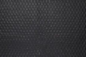 Zwarte stoffen - Tricot stof - jacquard gestept wieber - zwart - 19130-997