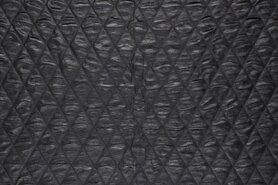 Zwarte stoffen - Tricot stof - jacquard gestept wieber - zwart - 19130-998