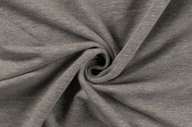 Lichtgrijze stoffen - Tricot stof - french terry - lichtgrijs gemeleerd - RS0196-651