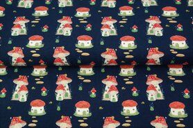 Jersey - Jersey Stoff - Digital Fantasy Pilze - dunkelblau - 20204-15