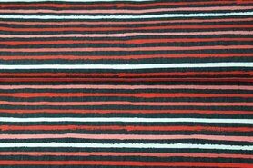 Rode stoffen - Tricot stof - digitaal gestreept - zwart rood - 20225-20