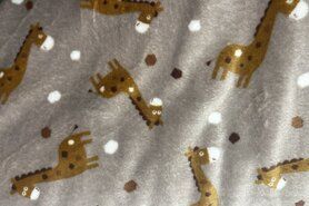 Zandbeige stoffen - Fleece stof - cuddle fleece giraffe - zand - K32002-052