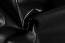Exclusieve stoffen - Kunstleer stof - zwart - 11350-069