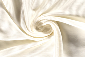 Katoen, polyester, elastan stoffen - Tricot stof - ottoman ribbel - off-white - 18493-051