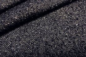 Diverse merken stoffen - Katoen stof - boucle-achtig - donkerblauw - B15