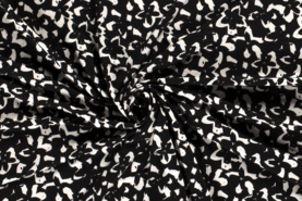 Jersey - Tricot stof - bedrukt abstract - zwart - 18214-069