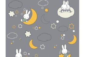 Tierdruck - Baumwolle - Miffy Nightymoon - grau - 661003-72
