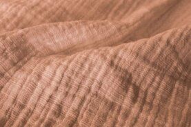 Roze Ledikantdeken stoffen - Katoen stof - Linen baby cotton - oudroze - 0800-820