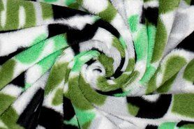 Zachte stoffen - Fleece stof - letters - groen - 416047-80