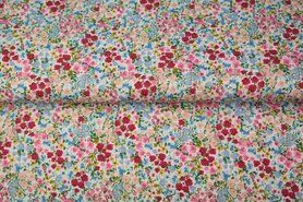 Stenzo stoffen - Katoen stof - poplin bloemen - multi - 20176-02