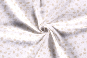 Aankleedkussen stoffen - Katoen stof - hydrofielstof paardebloem - wit beige - 19291-050