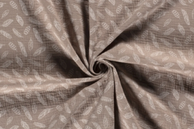 Decoratie en aankleding stoffen - Katoen stof - hydrofielstof veren - beige - 19295-052