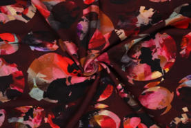 KnipIdee stoffen - Viscose stof - digitaal big paint dots - rood - 19381-600