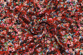 Bloemen motief stoffen - Viscose stof - viscose poplin antique flowers - terra - 19342-445