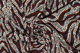 Blouse stoffen - Tricot stof - scuba crepe dotted zebra - bruin - 19063-400