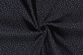 Aankleedkussen stoffen - Katoen stof - hydrofielstof dots - donkerblauw - 19294-008