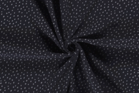 Donkerblauwe stoffen - Katoen stof - hydrofielstof dots - donkerblauw - 19294-008