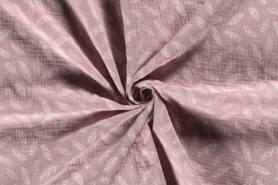 Roze Ledikantdeken stoffen - Katoen stof - hydrofielstof veren - roze - 19295-012