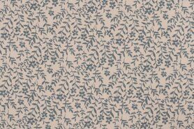 Bladeren motief - Katoen stof - cotton twill leaves - dusty mint - K19003-210