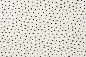 Hart motief stoffen - Tricot stof - hartjes - ecru - K10135-510