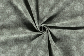 Decoratie en aankleding stoffen - Katoen stof - hydrofielstof bloemen - mint - 19298-022