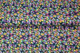 Aankleedkussen stoffen - Katoen stof - poplin dots - donkerblauw - 20110-15