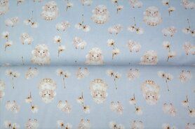 katoenen stoffen met print - Katoen stof - poplin schaapjes - lichtblauw - 20107-09