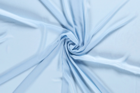 Blauwe vitrage stoffen - Voile stof - Crêpe Georgette - lichtblauw - 3956-002