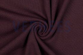 95% katoen, 5% elastan stoffen - Tricot stof - ribcord - bordeaux - 1072-060