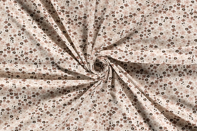 Top(je) stoffen - Tricot stof - bedrukt bloemen - gebroken wit - 19456-051