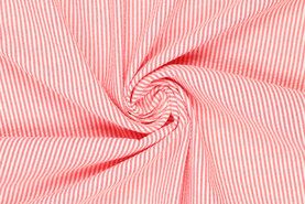 Nieuwe stoffen - Katoen stof - seersucker stripe - rood - 0951-425