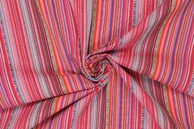 Gestreifte - Polyester stof - mexico - roze - 0904-875