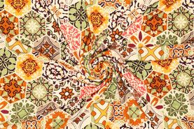 96% viscose, 4% elastan stoffen - Tricot stof - viscose spandex boho - groen - 19503-215