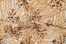 Nieuwe stoffen - Polyester stof - travel animal - beige - 18574-098