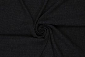 Polyester stoffen - Polyester stof - crincle tencel - zwart - 19601-999