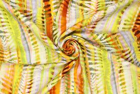 Zebraprint stoffen - Viscose stof - digitaal zebra stripes - groen geel - 19825-315