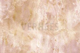 VH stoffen - Canvas stof - marble - lichtroze goud - 20/6640-002