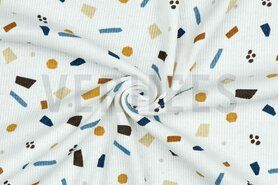 By Poppy - Tricot stof - rib spickles - wit - 20/6452-002