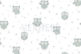 Kinderdruck - Baumwolle - Flanell Baby Eule - weiß - 7215-003