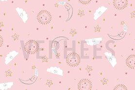 By Poppy - Flanel stof - sweet dreams - lichtroze - 9815-009