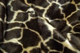 Donkerbruine stoffen - Polyester stof - Dierenprint - giraffe - 4515-058